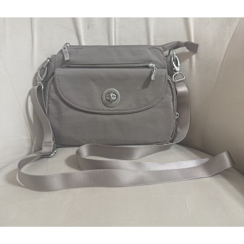 Baggallini Calais Crossbody Bag Water Repellent RFID Gray 9.5x7.5